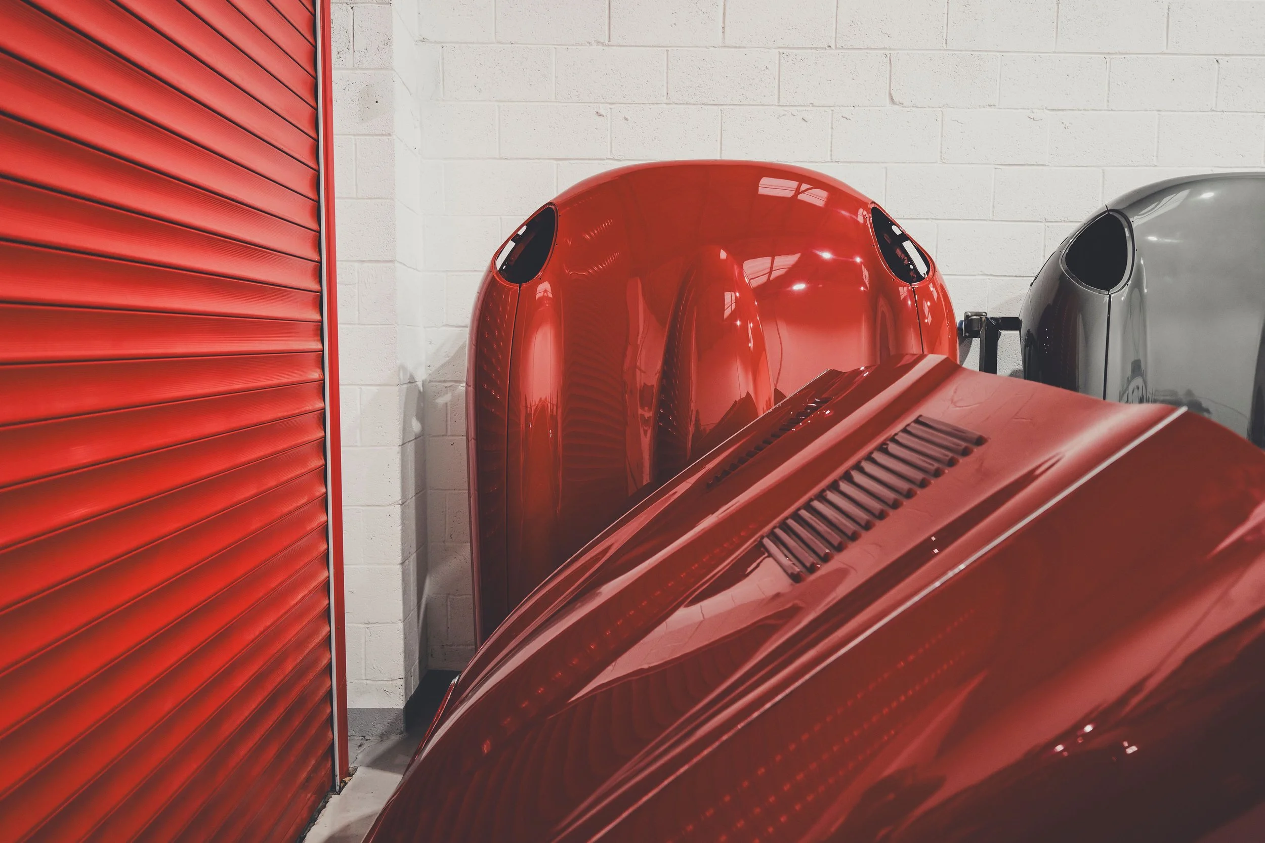 Detail photography of a restored Jaguar E-Type